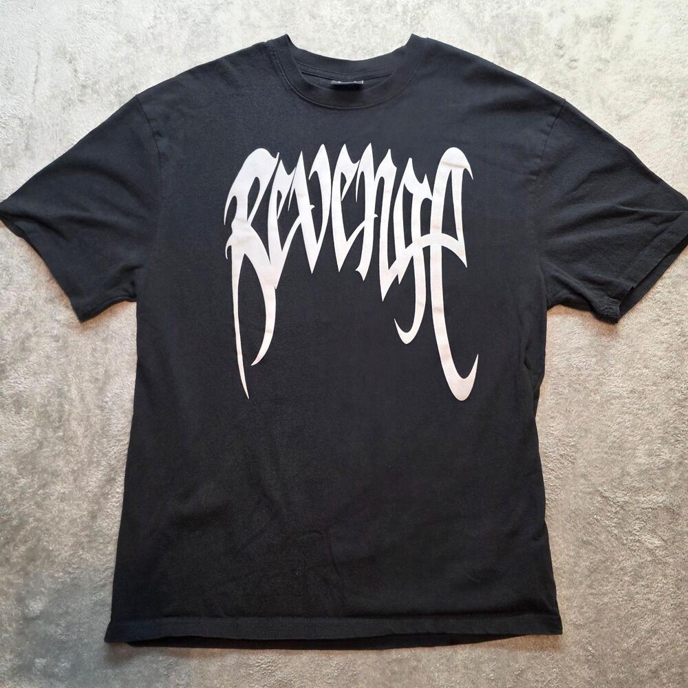 Revenge Shirt Mens XL Black Skull Graphic Streetwear Tee Double Sided Logo